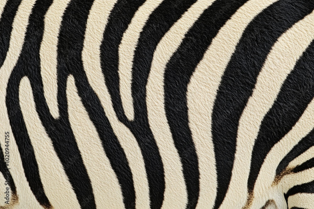 Poster close up view of a zebra's striped skin pattern