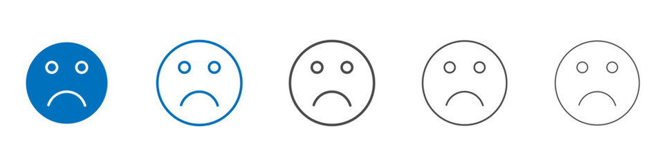 Sad icon Isolated flat vector in outline