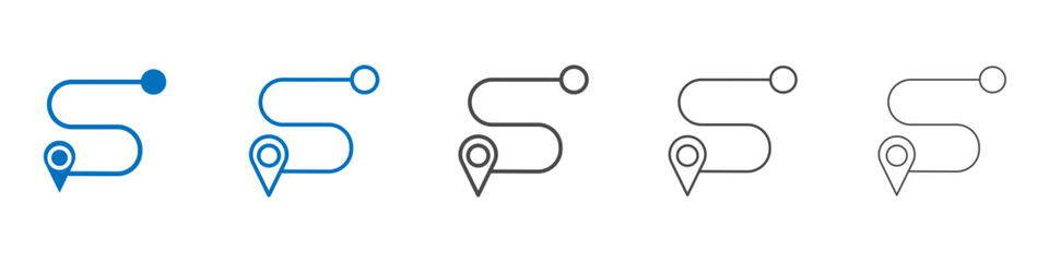 Route icon Isolated flat vector in outline