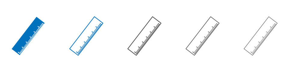 Ruler icon Isolated flat vector in outline