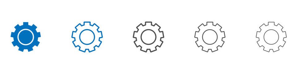 Settings button icon Isolated flat vector in outline