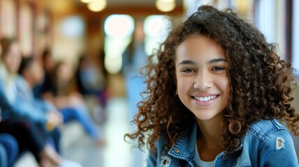 beautiful female african american university student portrait