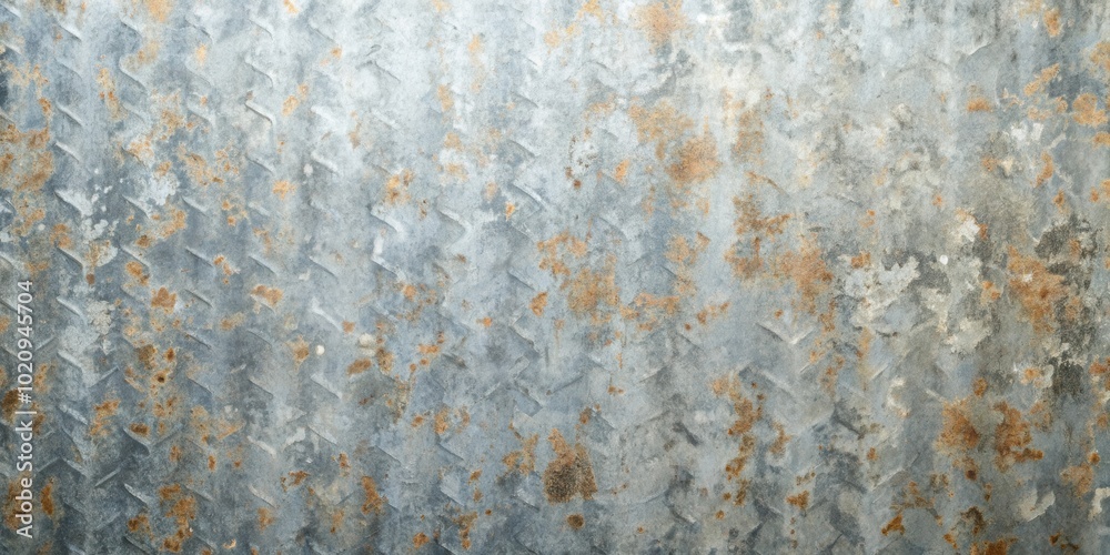 Aufkleber Rusty Metal Sheet with Diamond Pattern and Random Patches of Corrosion