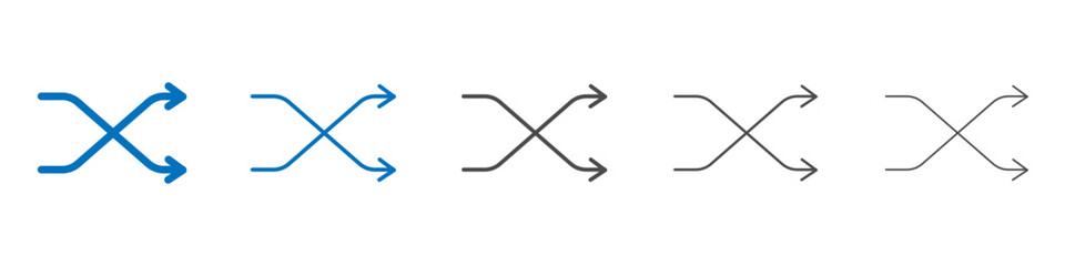 Shuffle icon Isolated flat vector in outline
