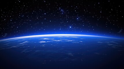 Obraz premium Earth and Stars in Cosmic Space View