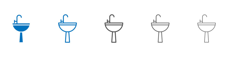 Sink icon Isolated flat vector in outline