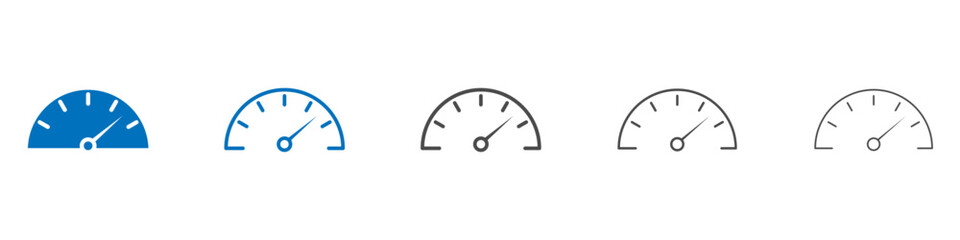 Speedometer icon Isolated flat vector in outline