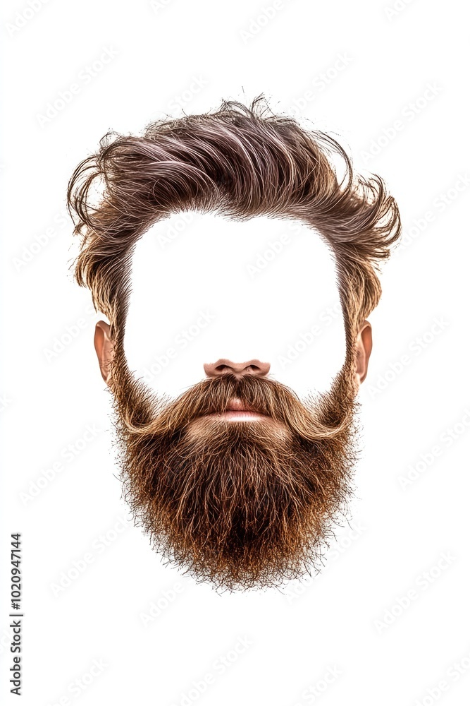 Poster a close-up shot of a man with a beard, showing facial details