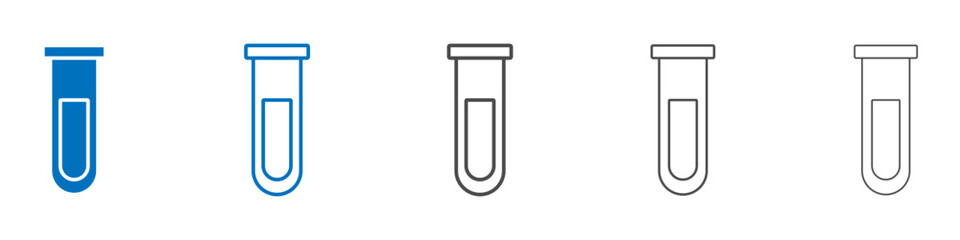 Test tube icon Isolated flat vector in outline