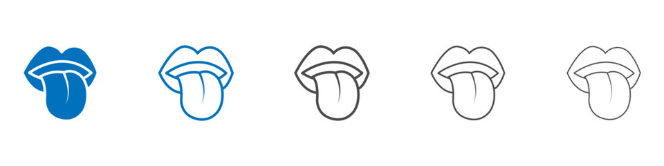 Tongue icon Isolated flat vector in outline