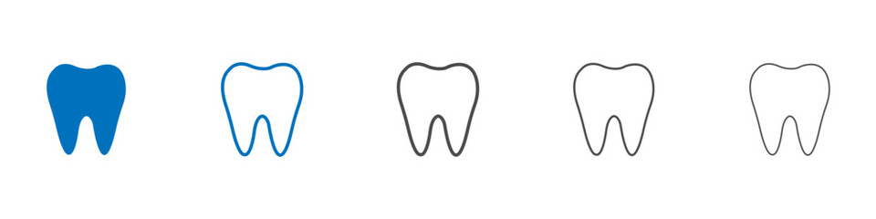 Tooth icon Isolated flat vector in outline