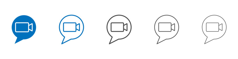 Video call icon Isolated flat vector in outline