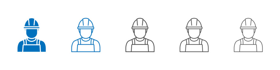 Worker icon Isolated flat vector in outline