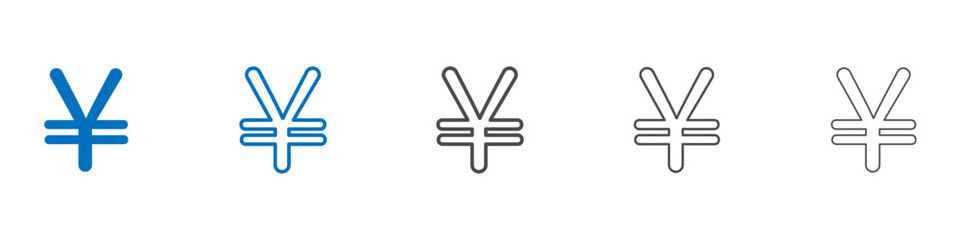 Yen icon Isolated flat vector in outline