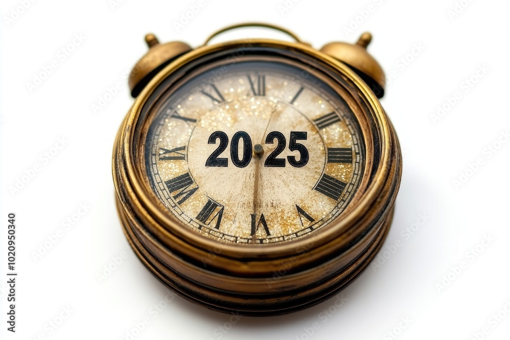 Aufkleber a digital clock showing the year 2020