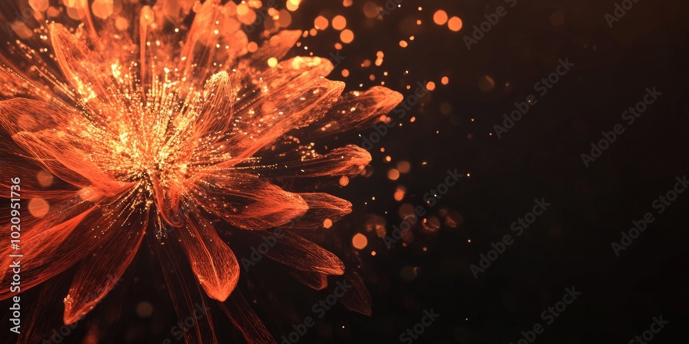 Poster A detailed look at a single flower against a dark backdrop, ideal for use in designs or prints where simplicity and elegance are key