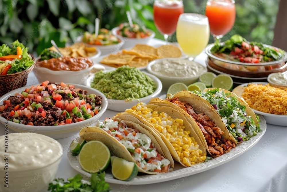 Poster a table filled with various types of food, perfect for an event or gathering