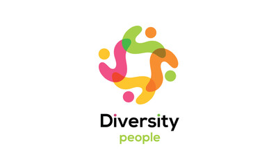 diversity people team family colourful logo vector icon symbol