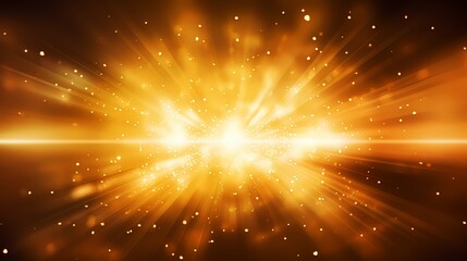 Fototapeta premium A dazzling burst of golden light spreads across a dark background, creating a dynamic effect.
