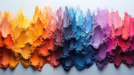 Vibrant paint swatches in a gradient arrangement.