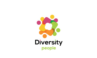 diversity people team family colourful logo vector icon symbol