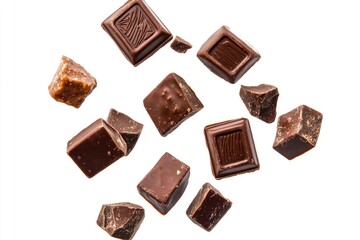 Obraz premium A stack of chocolate bars stacked on top of each other, ideal for display or use in food related concepts