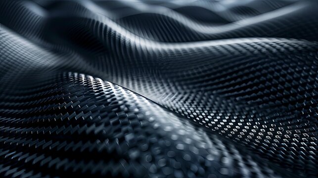 Abstract Carbon Fiber Texture with Wavy Pattern