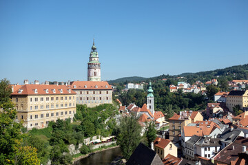 View of Cesky Krumlov and the castle,  Czech Republic.