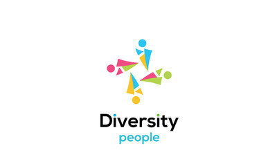 Obraz premium diversity people team family colourful logo vector icon symbol