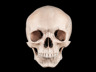 Obraz premium Photorealistic Human Skull on Black Background