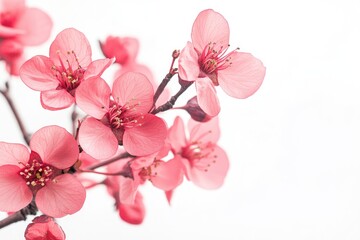Obraz premium A close-up shot of a pink flower growing on a branch