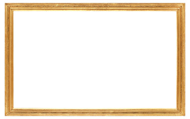 Narrow antique picture frame on a transparent background, in PNG format.