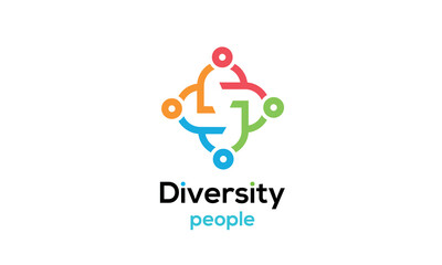 diversity people team family colourful logo vector icon symbol