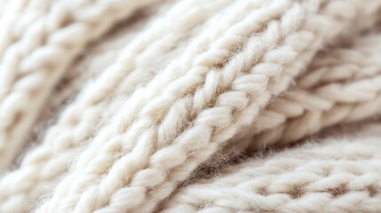 A Warm, Fluffy Wool Texture Captured in Closeup Photography with Soft White Fibers and Detailed Fabric Pattern  