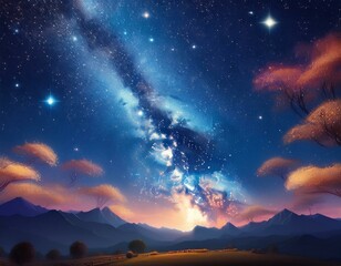 Obraz premium Illustration artistique d'un arrière-plan galactique avec la Voie lactée