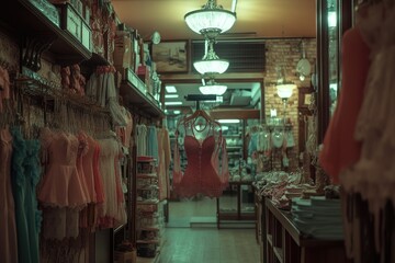 Naklejka premium A colorful clothing store filled with various garments and accessories