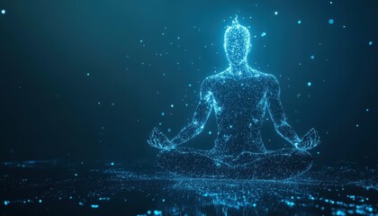 Obraz premium A Digital Representation of a Human Figure in a Yoga Pose