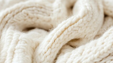 Soft White Wool Texture Captured in Stunning Closeup Photography Highlighting Fluffy Fibers and Warm Fabric 