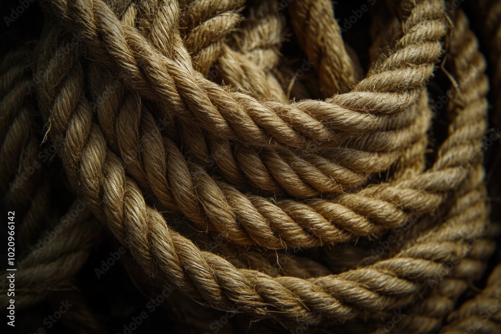 Poster A detailed view of a rope with intricate patterns and texture