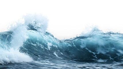 Naklejka premium Ocean Wave Isolated for Your Design: A high-resolution image of an ocean wave, isolated for use in design projects with a transparent background.