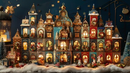 New Year's Themed Advent Calendar with Surprises Behind Each Door
