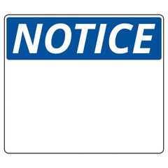 Editable blank white and blue notice banner with copy space