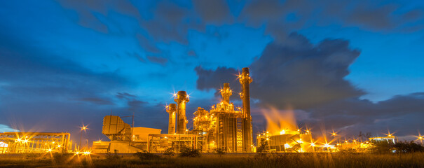 Petrochemical Industrial and power plant energy at night
