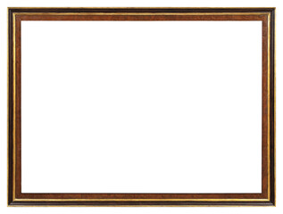 Narrow antique picture frame on a transparent background, in PNG format.