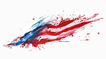 Fototapeta premium Paint smear in the colors of the American Flag
