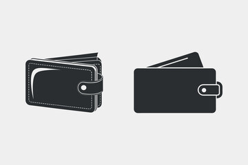 black wallets illustration with simple minimalistic design