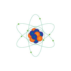 Drawing-of-an-atom-on-a-dark-background.Vector.