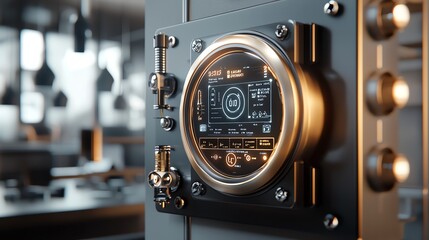 Smart energy meter, digital interface for monitoring consumption, 3D illustration