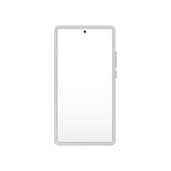 Smartphone mockup screen for copy space or advertisement, realistic illustration. Isolated mobile phone with empty blank display for ads and marketing. Device with buttons and camera