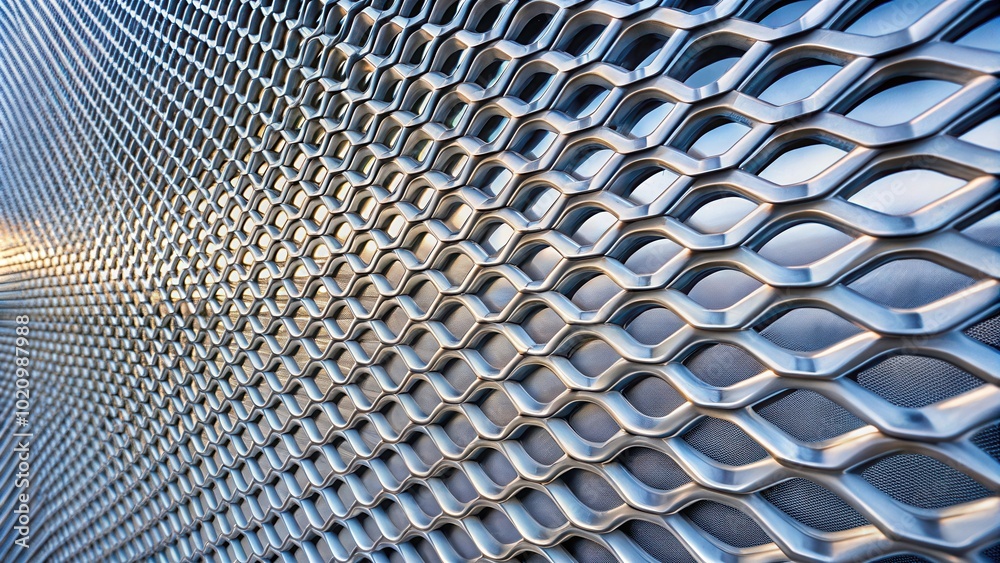 Aufkleber Abstract Geometric Pattern of Interwoven Metallic Wire Mesh